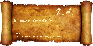 Kummer Artúr névjegykártya